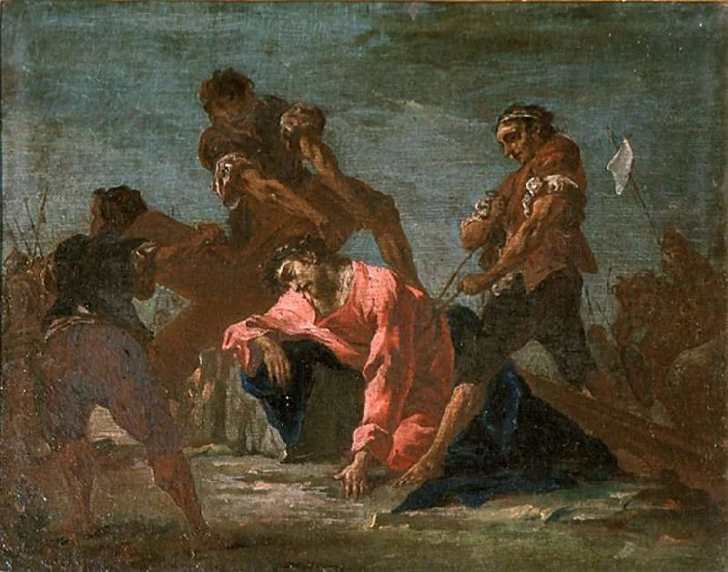 Gesù Cristo cade sotto la croce